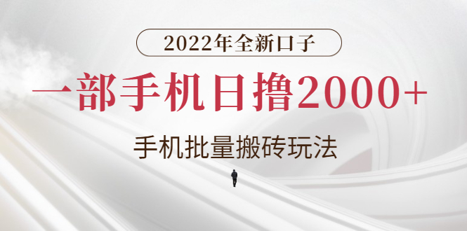 【副业项目3146期】2022年全新搬砖项目，手机批量搬运玩法，一部手机日撸1000+-千图副业网