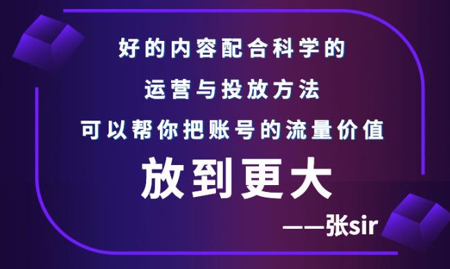 【副业项目3305期】（怎么投dou+快速涨粉）张sir账号流量增长课，让你的流量更精准-千图副业网