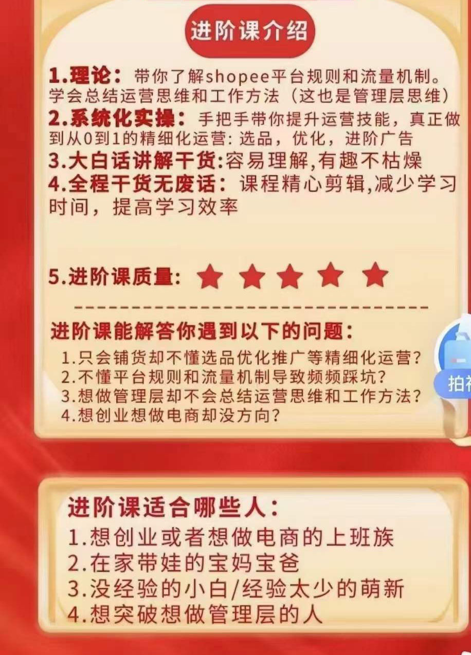 图片[3]-【副业项目3916期】小鸿老师跨境电商Shopee入门课+进阶课：理论+实操系统化教学，shopee怎么注册开店视频教程-千图副业网