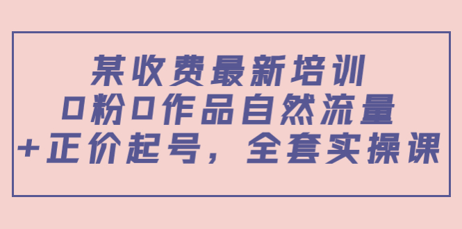 【副业项目4039期】某收费最新培训：0粉0作品自然流量+正价起号，全套实操课-千图副业网