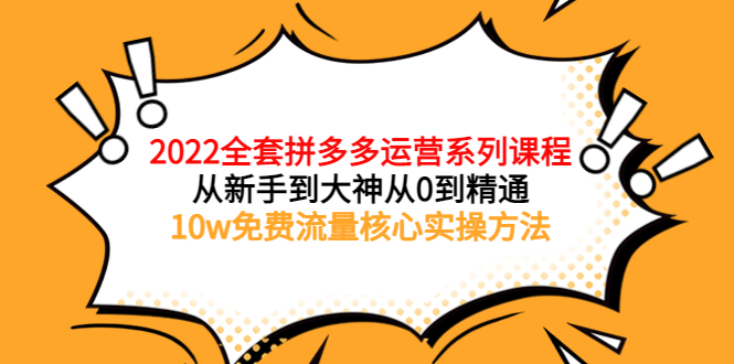 【副业项目4045期】2022全套拼多多运营课程：新手怎么做拼多多电商，10w免费流量核心实操方法-千图副业网