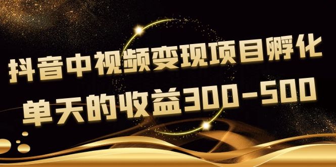 【副业项目4157期】黄岛主《抖音中视频变现项目孵化》单天的收益300-500 操作简单粗暴-千图副业网