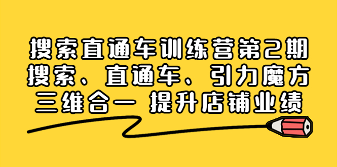 【副业项目4206期】搜索直通车训练营第2期：搜索、直通车、引力魔方三维合一 提升店铺业绩-千图副业网