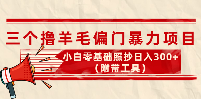 【副业项目4412期】外面卖998的三个撸羊毛偏门暴力项目，小白零基础照抄日入300+（附带工具）-千图副业网