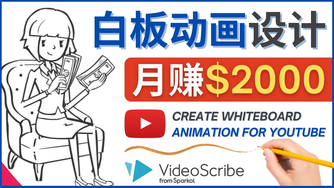 【副业项目4610期】创建白板动画（WhiteBoard Animation）YouTube频道，月赚2000美元-千图副业网