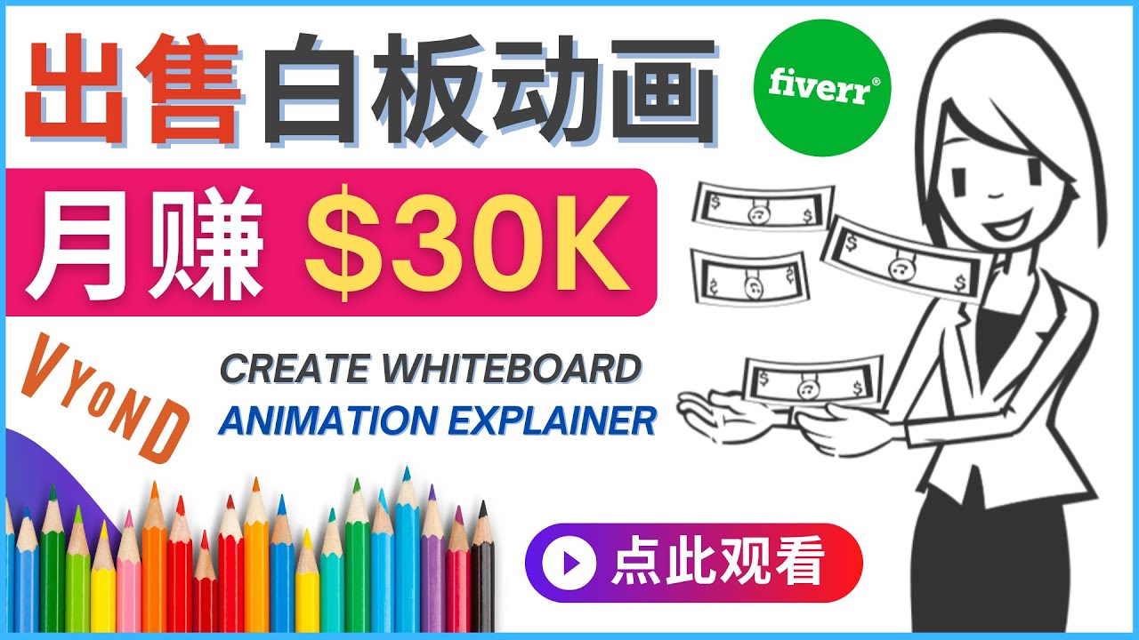 【副业项目4579期】如何用最简单制作白板动画（WhiteBoard Animation）月赚3万美元-千图副业网