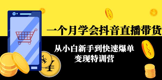 【副业项目4577期】一个月学会抖音直播带货：从小白新手到快速爆单变现特训营(63节课)-千图副业网