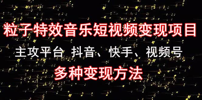 【副业项目4821期】《粒子特效音乐短视频变现项目》主攻平台 抖音、快手、视频号 多种变现方法-千图副业网