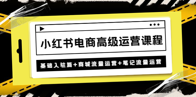 【副业项目4879期】小红书电商高级运营课程：基础入驻篇+商城流量运营+笔记流量运营-千图副业网