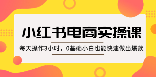 【副业项目5332期】小红书·电商实操课：每天操作3小时，0基础小白也能快速做出爆款-千图副业网