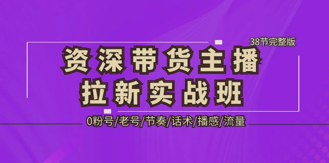 【副业项目5333期】资深·带货主播拉新实战班，0粉号/老号/节奏/话术/播感/流量-38节完整版-千图副业网