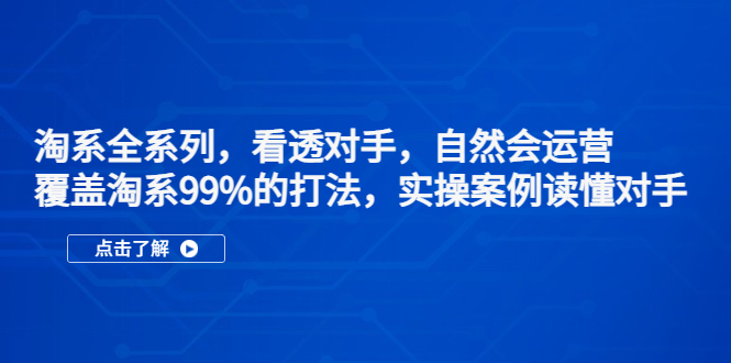 【副业项目5366期】淘系全系列，看透对手，自然会运营，覆盖淘系99%·打法，实操案例读懂对手-千图副业网