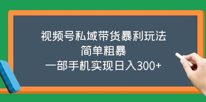 【副业项目5627期】视频号私域带货暴利玩法，简单粗暴，一部手机实现日入300+-千图副业网