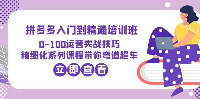 【副业项目6297期】2023拼多多入门到精通培训班：0-100运营实战技巧 精细化系列课带你弯道超车-千图副业网