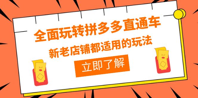 【副业项目6359期】全面玩转拼多多直通车，新老店铺都适用的玩法（12节精华课）-千图副业网