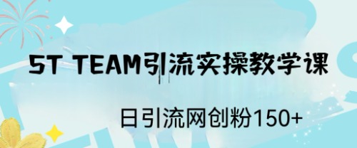 【副业项目6745期】ST TEAM引流实操课，日引流网创粉100+-千图副业网