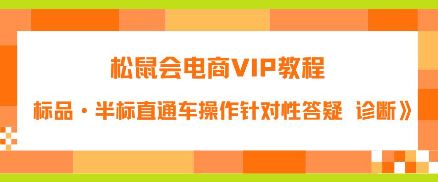 【副业项目6373期】松鼠会电商VIP教程：松鼠《付费推广标品·半标直通车操作针对性答疑&诊断》-千图副业网