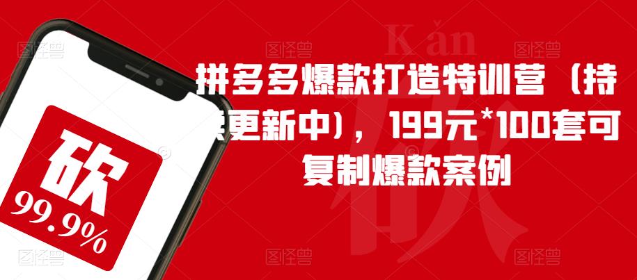 【副业项目6391期】拼多多爆款打造特训营（持续更新中)，199元*100套可复制爆款案例-千图副业网