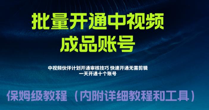 【副业项目6718期】外面收费1980暴力开通中视频计划教程，附 快速通过中视频伙伴计划的办法-千图副业网