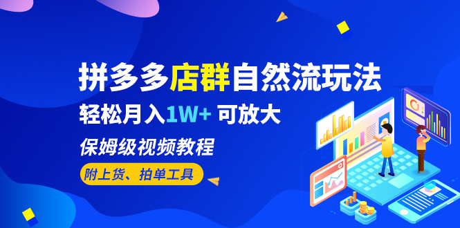 【副业项目6696期】拼多多店群自然流玩法，轻松月入1W+ 保姆级视频教程（附上货、拍单工具）-千图副业网