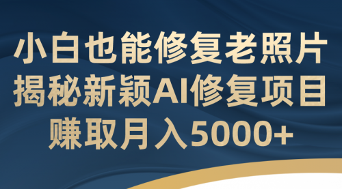 【副业项目7218期】小白也能修复老照片！揭秘新颖AI修复项目-千图副业网