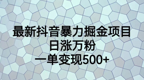 【副业项目7237期】抖音暴力掘金项目，日涨万粉，多种变现方式，一单变现可达500+-千图副业网