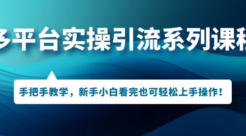 【副业项目7293期】多平台实操引流系列课程，手把手教学，新手小白看完也可轻松上手引流操作！-千图副业网