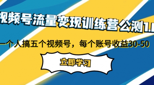 【副业项目8026期】视频号流量变现训练营公测1.0：一个人搞五个视频号，每个账号收益30-50-千图副业网