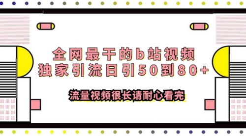 【副业项目8119期】全网最干的b站视频独家引流日引50到80+-千图副业网