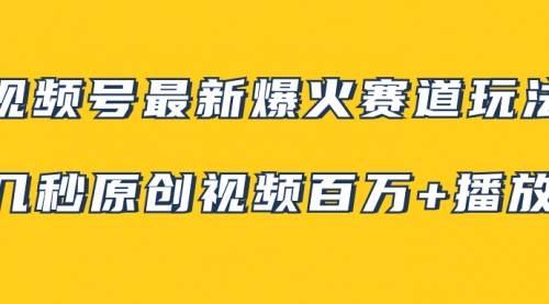 【副业项目8174期】视频号最新爆火赛道玩法，几秒视频可达百万播放，小白即可操作（附素材）-千图副业网