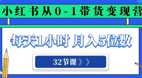 【副业项目8315期】小红书 0-1带货变现营，每天1小时，轻松月入5位数（32节课）-千图副业网