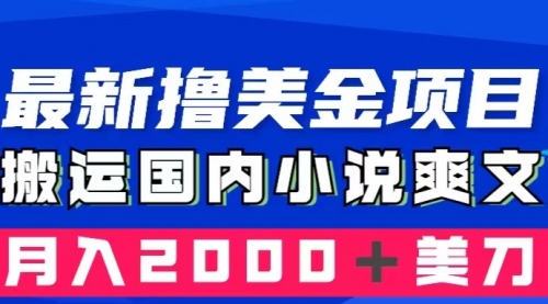 【副业项目8408期】国内小说爽文搬运到国外，复制粘贴一月2000+美金-千图副业网