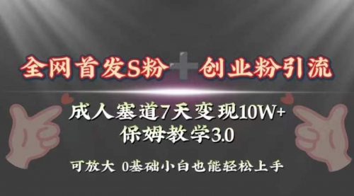 【副业项目8506期】成人用品赛道7天变现10w+保姆教学3.0-千图副业网