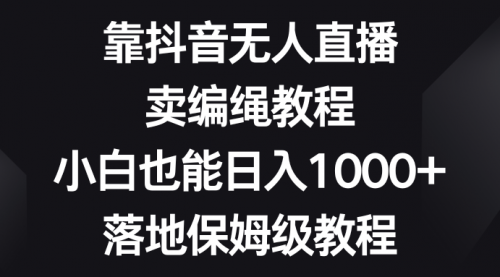 【副业项目8580期】靠抖音无人直播，卖编绳教程，小白也能日入1000+-千图副业网