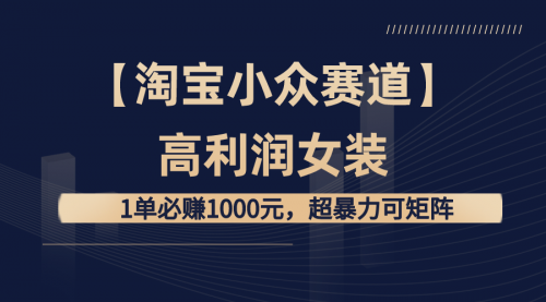 【副业8721期】【淘宝小众赛道】高利润女装：1单必赚1000元-千图副业网