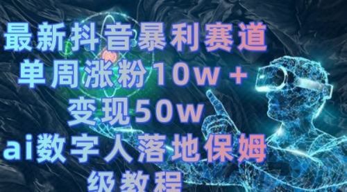 【副业8738期】最新抖音暴利赛道，单周涨粉10w＋变现50w的ai数字人落地保姆级教程-千图副业网