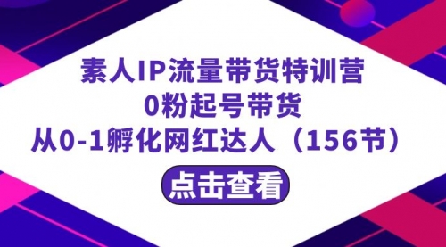 【副业8847期】繁星·计划素人IP流量带货特训营：0粉起号带货 从0-1孵化网红达人（156节）-千图副业网