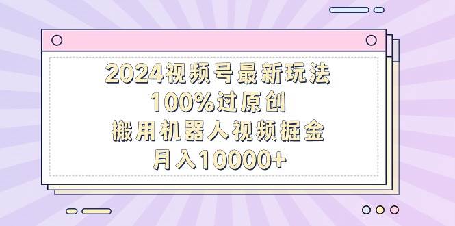 2024视频号最新玩法，100%过原创，搬用机器人视频掘金，月入10000+-千图副业网