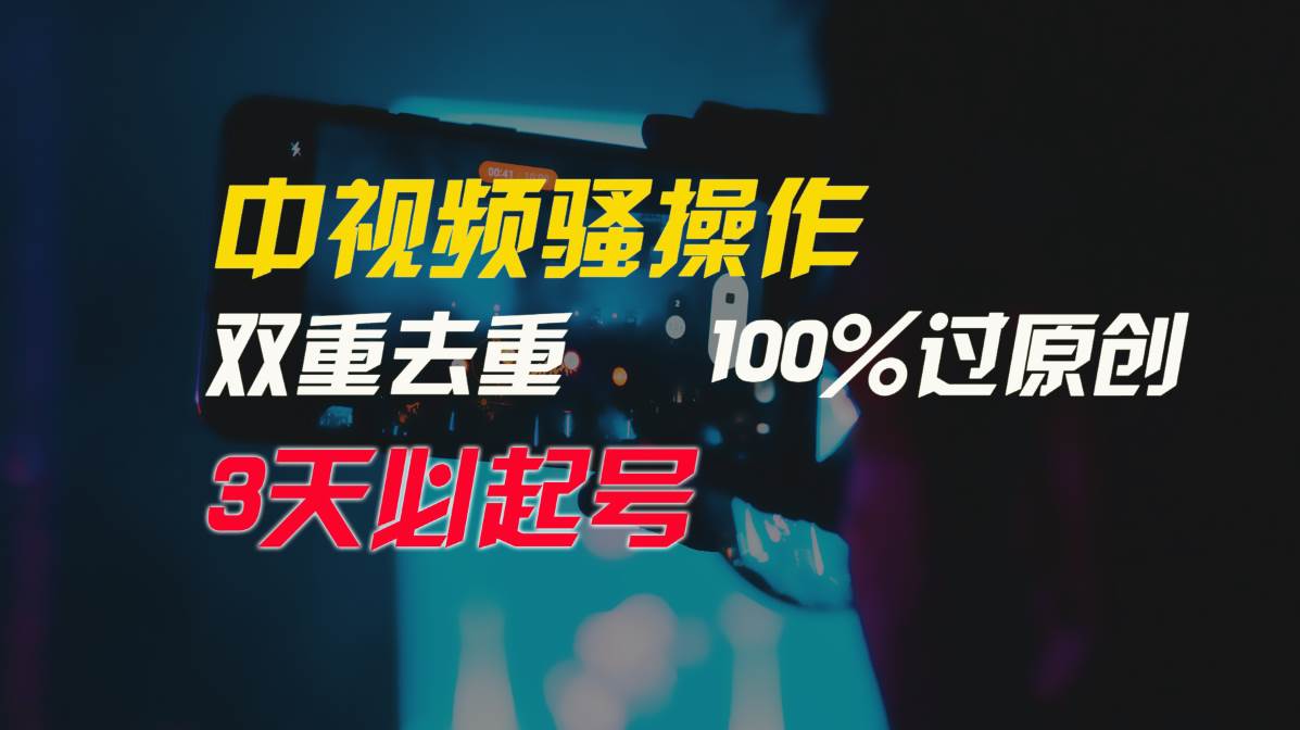 中视频骚操作，双重去重100%过原创，3天比必起号，简单无脑，月入3W+-千图副业网