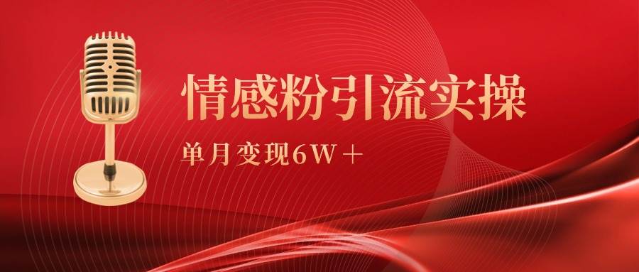 单月变现6w+，情感粉引流变现实操课-千图副业网