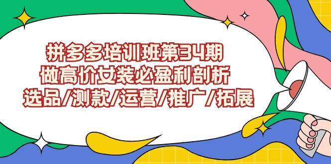 拼多多培训班第34期：做高价女装必盈利剖析  选品/测款/运营/推广/拓展-千图副业网