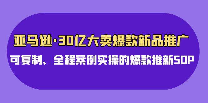 亚马逊30亿·大卖爆款新品推广，可复制、全程案例实操的爆款推新SOP-千图副业网