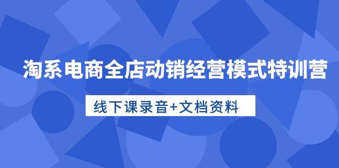 淘系电商全店动销经营模式特训营，线下课录音+文档资料-千图副业网