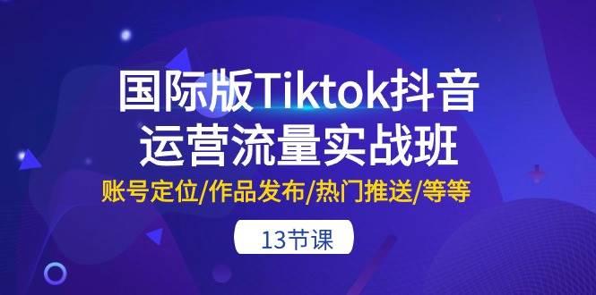 国际版Tiktok抖音运营流量实战班：账号定位/作品发布/热门推送/等等-13节-千图副业网