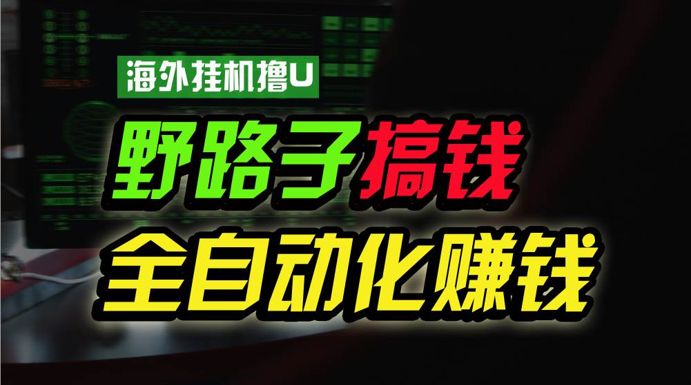 海外挂机撸U新平台，日赚8-15美元，全程无人值守，可批量放大，工作室内…-千图副业网