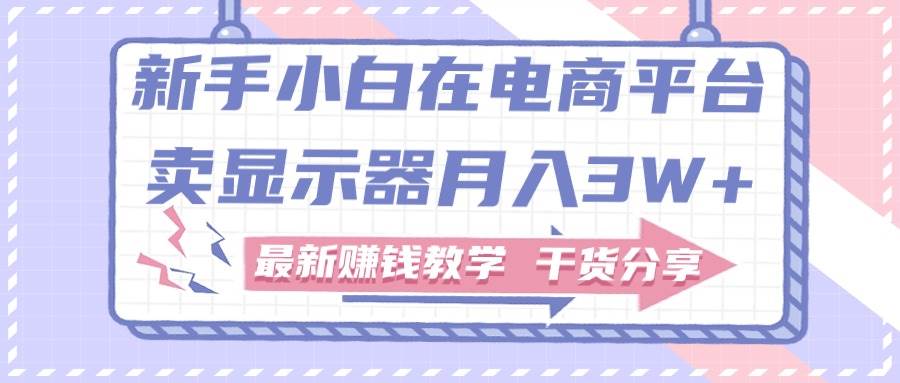 新手小白如何做到在电商平台卖显示器月入3W+，最新赚钱教学干货分享-千图副业网