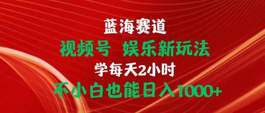 蓝海赛道视频号 娱乐新玩法每天2小时小白也能日入1000+-千图副业网