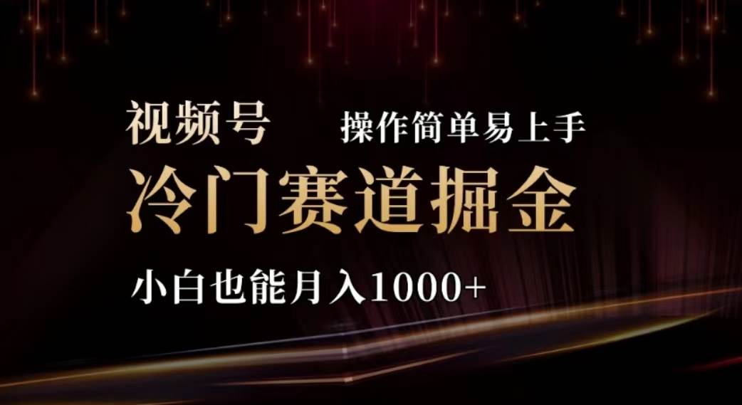 2024视频号冷门赛道掘金，操作简单轻松上手，小白也能月入1000+-千图副业网