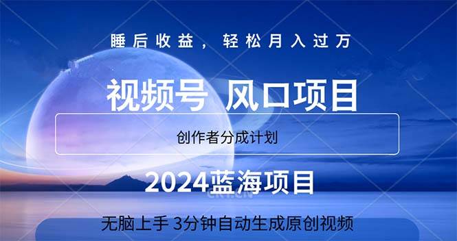 2024蓝海项目，3分钟自动生成视频，月入过万-千图副业网