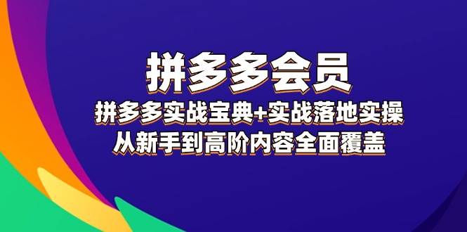 拼多多 会员，拼多多实战宝典+实战落地实操，从新手到高阶内容全面覆盖-千图副业网